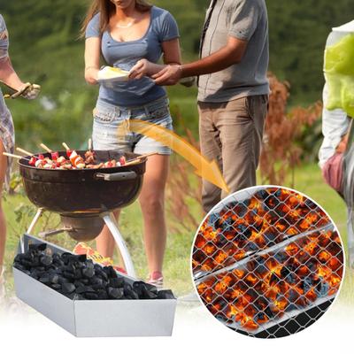 Charcoal Basket for Grilling Stainless Steel Slow Roasting Grill Basket Heat-Resistant BBQ Kettle Grill Accessory for Outdoor Cooking Camping