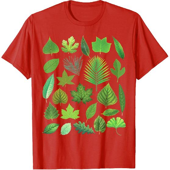 Types of Tree Leaves Biology Nature Educational T-Shirt