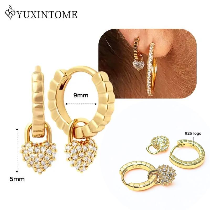 Dames 925 Zilveren Oorstekers Kristal Zirconia Waterdruppels Stud Hoops Goud Huggie Oorbellen Premium Luxe Feest Sieraden