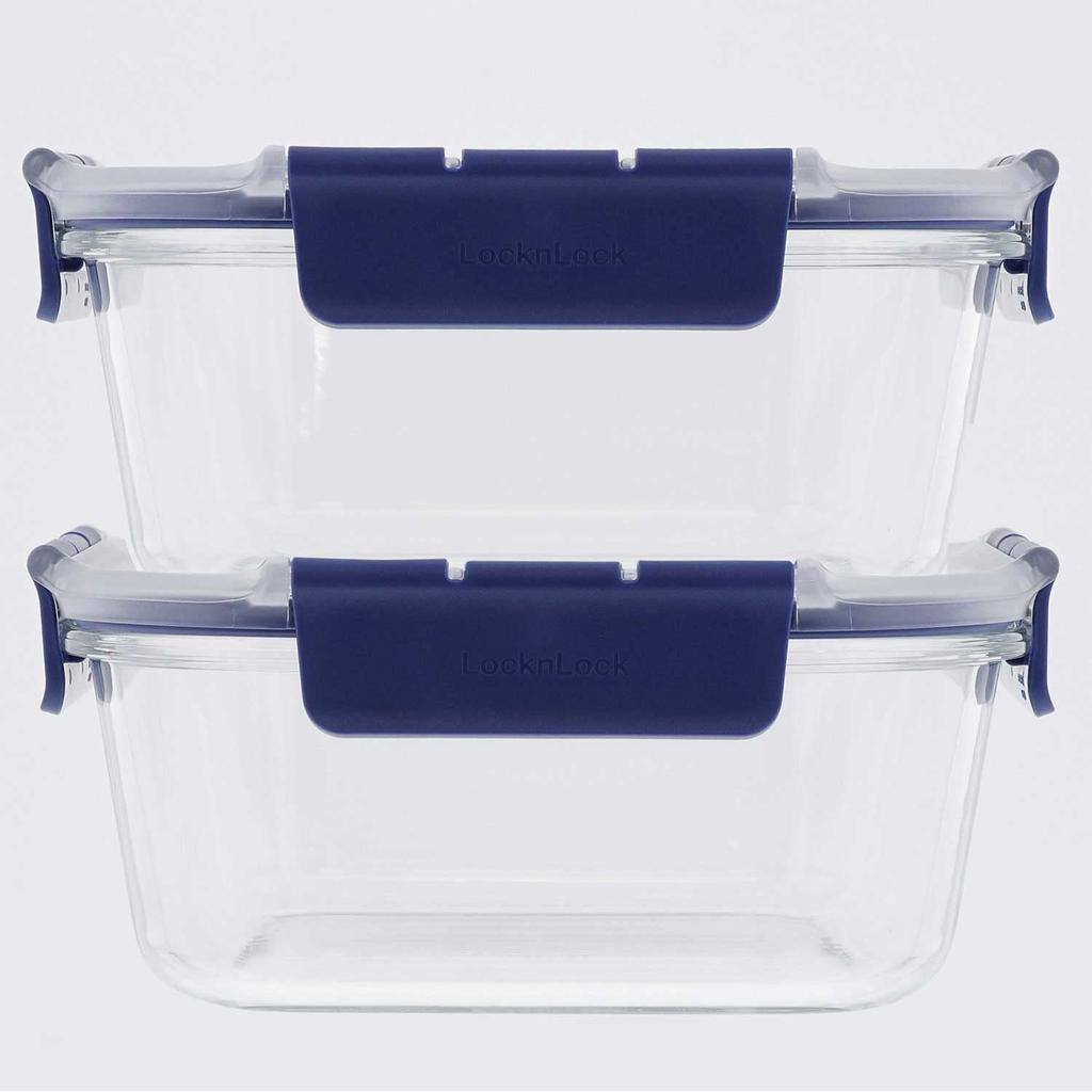 Bestco Glass Storage Lock Lock Heat-Resistant Oven-Safe Container, Square, 1.4L, LBG234, Top-Class &