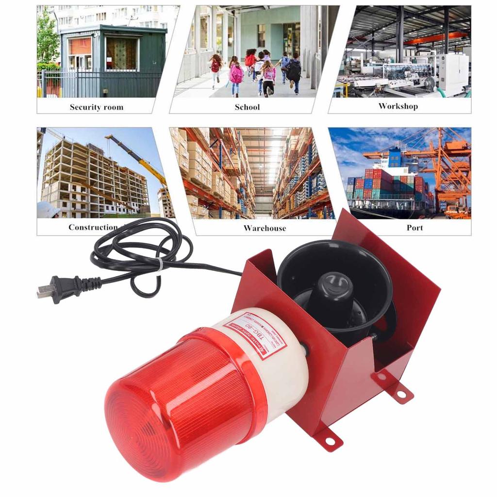 Industrial Alarm Audible and Visual LED Strobe Alarm High Decibel Sound Security Siren