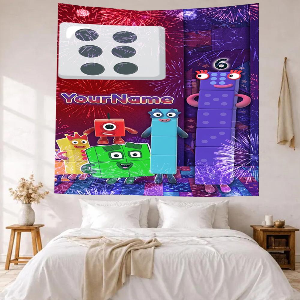 Numberblocks Custom Your Name Wall Decor Tapestry Art For Pet Memorial Birthdaywedding Party Backdrop Family Gift