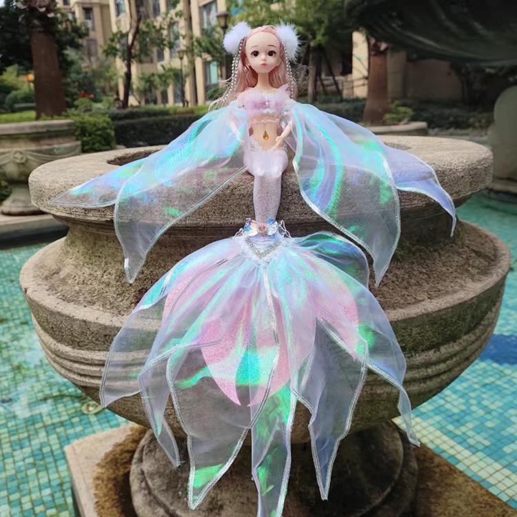 45cm Fashion Mermaid Princess BABI Doll Toys Body Joints Movable Pretty Fish Tail Cute 1/6 BJD Princess Doll Play House Toys