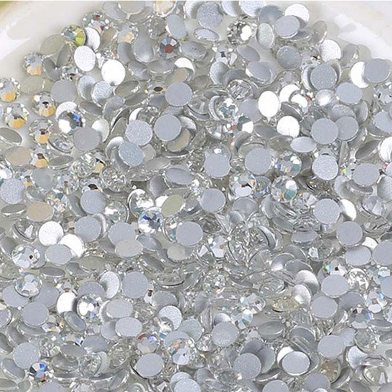 1440 pz ruota di strass per unghie HBG 1.6mm/2mm cristallo trasparente Flatback fai da te strass unghie Art Decor