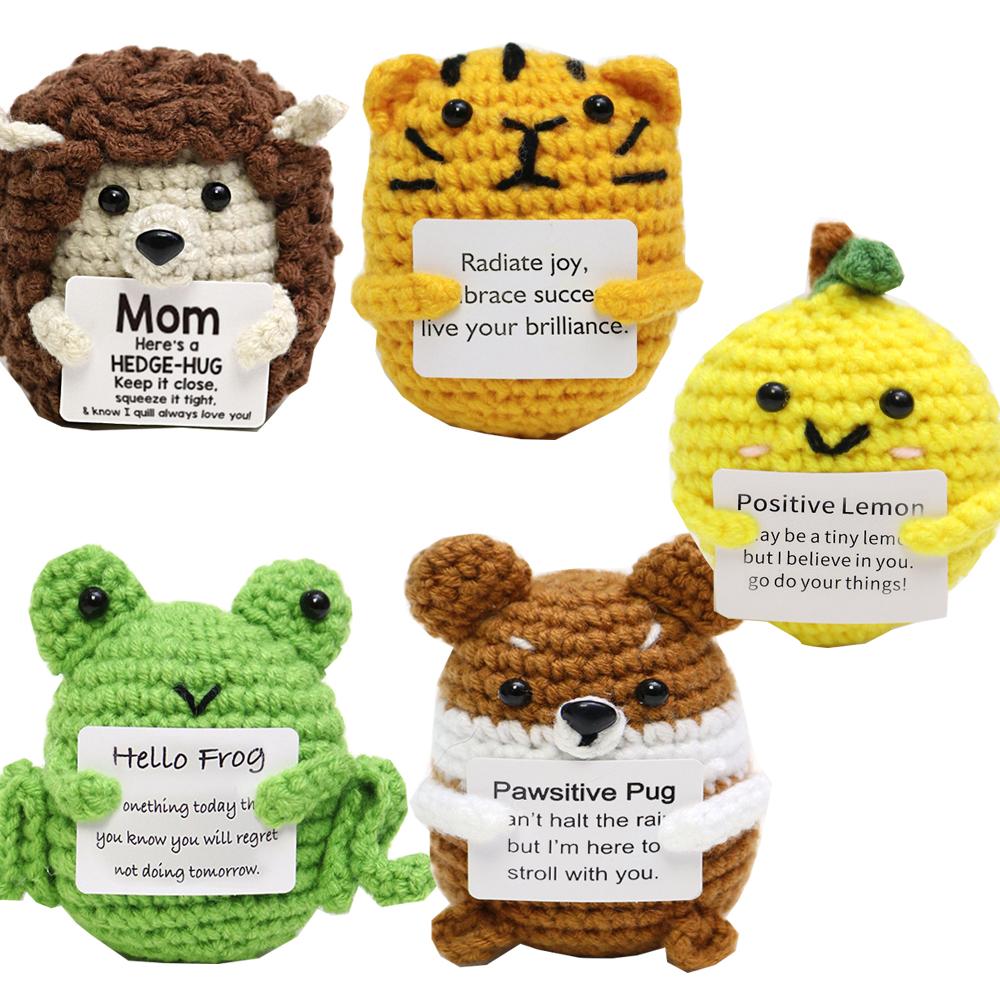 Creative Crochet Animals Dolls Emotional Support Doll Bookshelf Decorations Kawaii Accessories