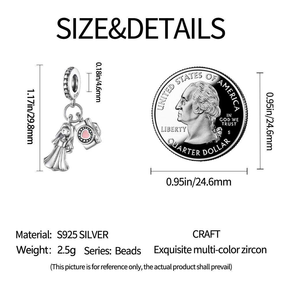 Authentic Charm Bead Charms copper Traveling Girl Camera Charm Bead Charms Compatible With Bracelets Women Jewellery Making Diy Gift