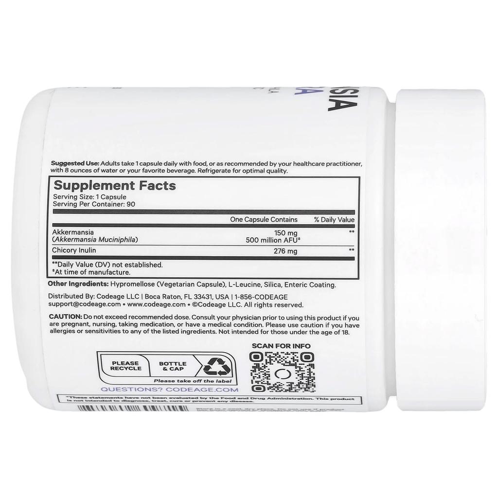 Akkermansia 500 Ultra, 90 Vegetable Capsules