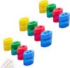 12Pcs Manual Pencil Sharpeners Dual Hole Compact Colorful Handheld Pencil Sharpener for Kids Home School Office Use