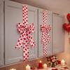 Valentine's Day Decoration Love Heart Bow Hanging Ornament Red Polyester Ribbon for Cabinet Door Wall Festive Home Decor