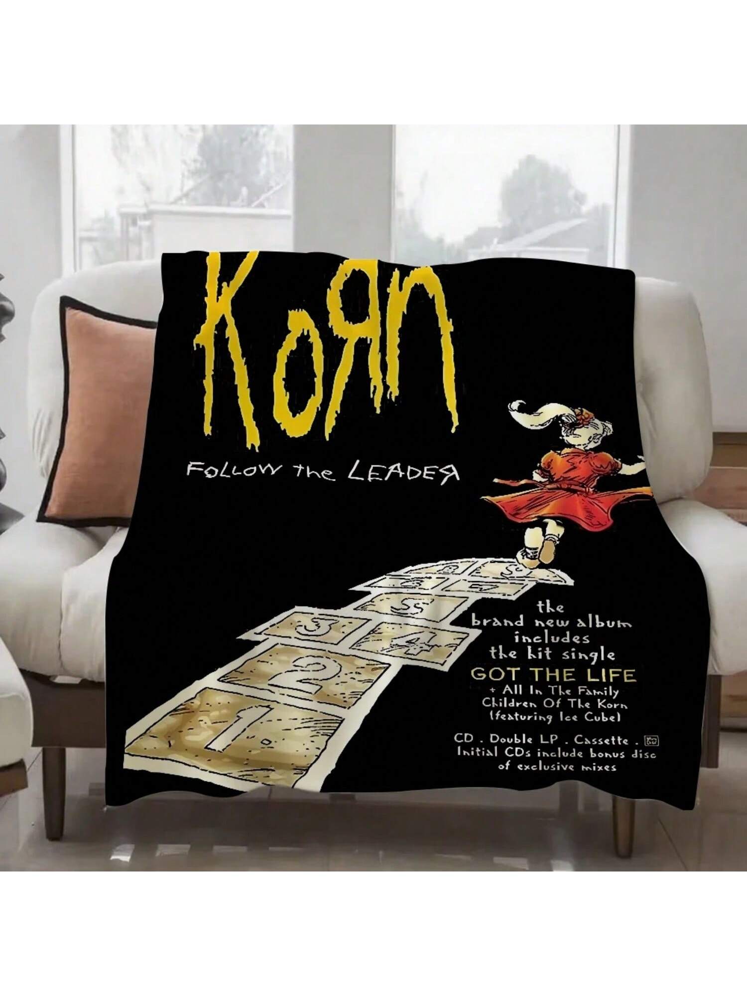 

Korn Follow The Leader Blanket Design Lightweight Throw Blanket For Dorms, Naps, Living Room, Office,Sofa,All-Season 75X95CM серый