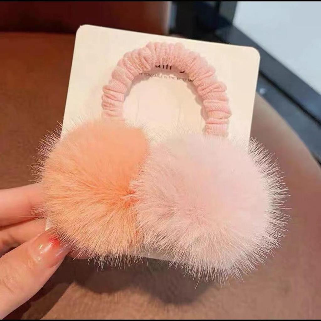Autumn/Winter Plush Ball Hair Tie - Korean Style Princess Girl Fur Headband