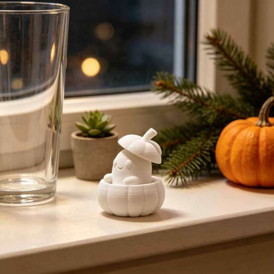 Cartoon Elf Ornaments 3D Printed Christmas Gift Box Ghost Figurine Ornaments, Cute Fun Handmade Creations Halloween Pumpkin Desktop Decoration