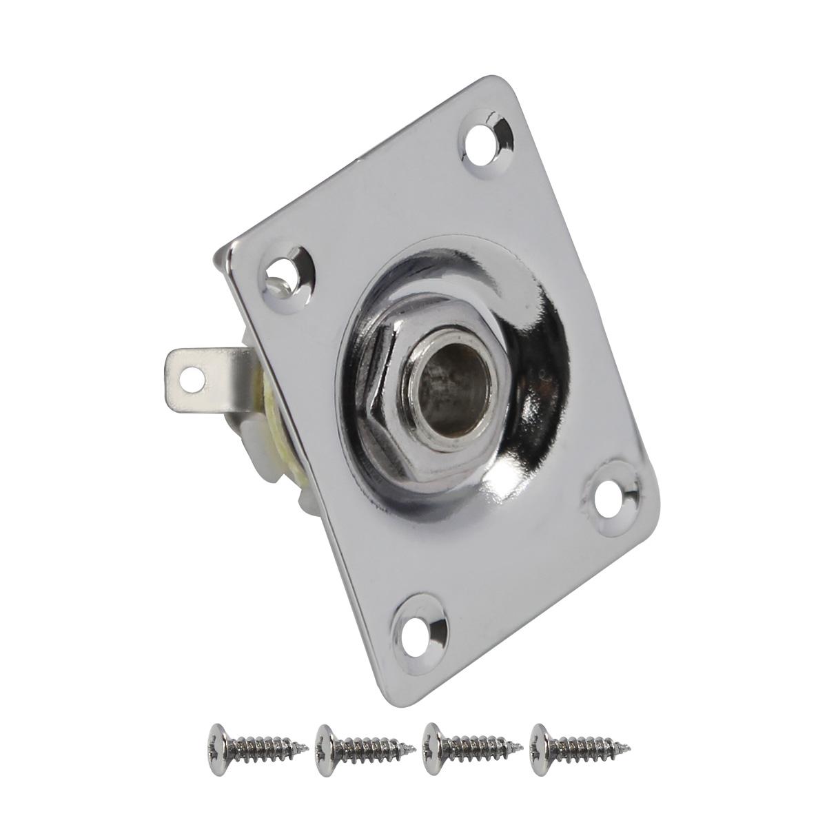 

FLEOR 1/4 6.35mm Output Jack Guitar Jack Plate Socket for Electric Guitar, Silver/Black Choose серебряный