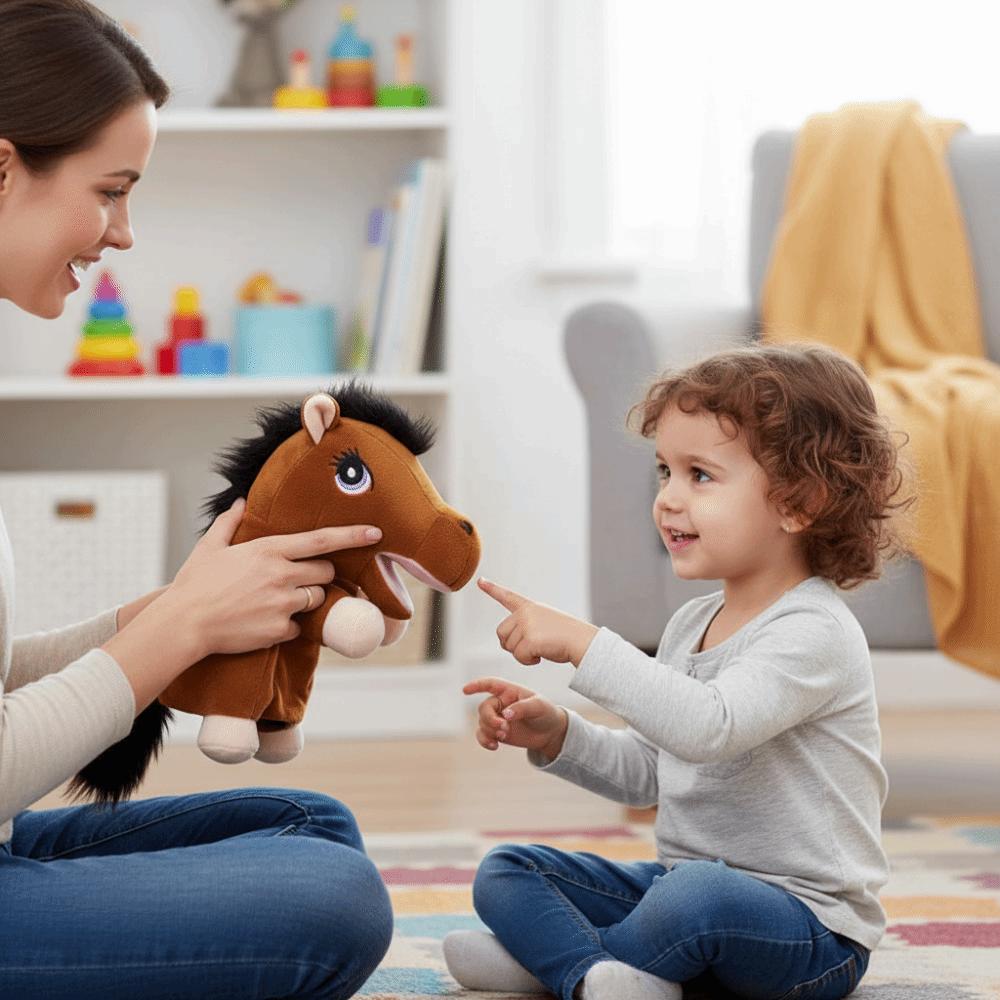 Horse Animal Little Horse Puppet Simulation Hand Finger Story Puppet  Interactive Toy