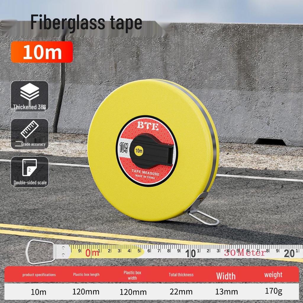 High Precision Measuring Tapes: 20m Fiber, 50m Leather, 100m Soft Ruler for Engineering and Household Use.
