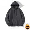 Oversized Unisex Heavyweight 420g Fleece-Lined Hooded Sweatshirt Pure Color Loose Fit Winter Casual Top
