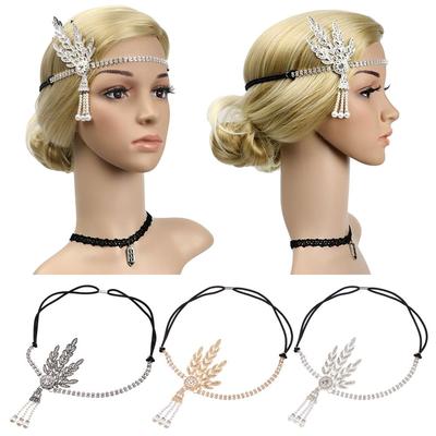 Quality Diamond Headdress Vintage Bridal Headpiece Gatsby Flapper Pearl Headband Dress Accessories