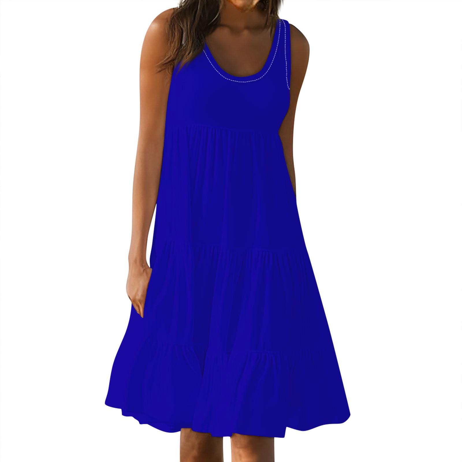 Женские платья-жилеты Лето-весна Плиссированные богемные платья Симпатичные струящиеся — фото 3