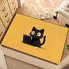 Cute Black Cat Door Mat Welcome Non-slip Floor Bedroom Kitchen Bath Balcony Hallway Rug Home Decoration Carpet
