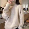 Women's Trendy Thick Knit High-Neck Sweater - Loose, Gentle French Style for Autumn/Winter
