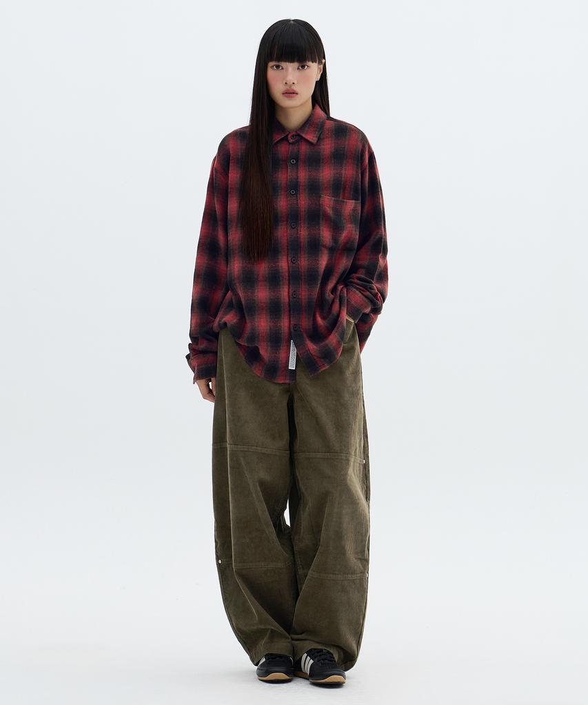 FILLUMINATE Double Knee Corduroy Pants - Brown