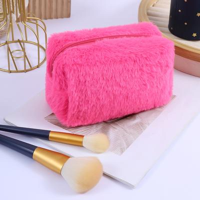 Nuevo Bolso de Mano de Felpa Simple de Moda en Color Caramelo, Neceser, Bolsa de Maquillaje Portátil, Bolsa, Bolsa de Aseo, Organizador de Kit de Maquillaje de Viaje