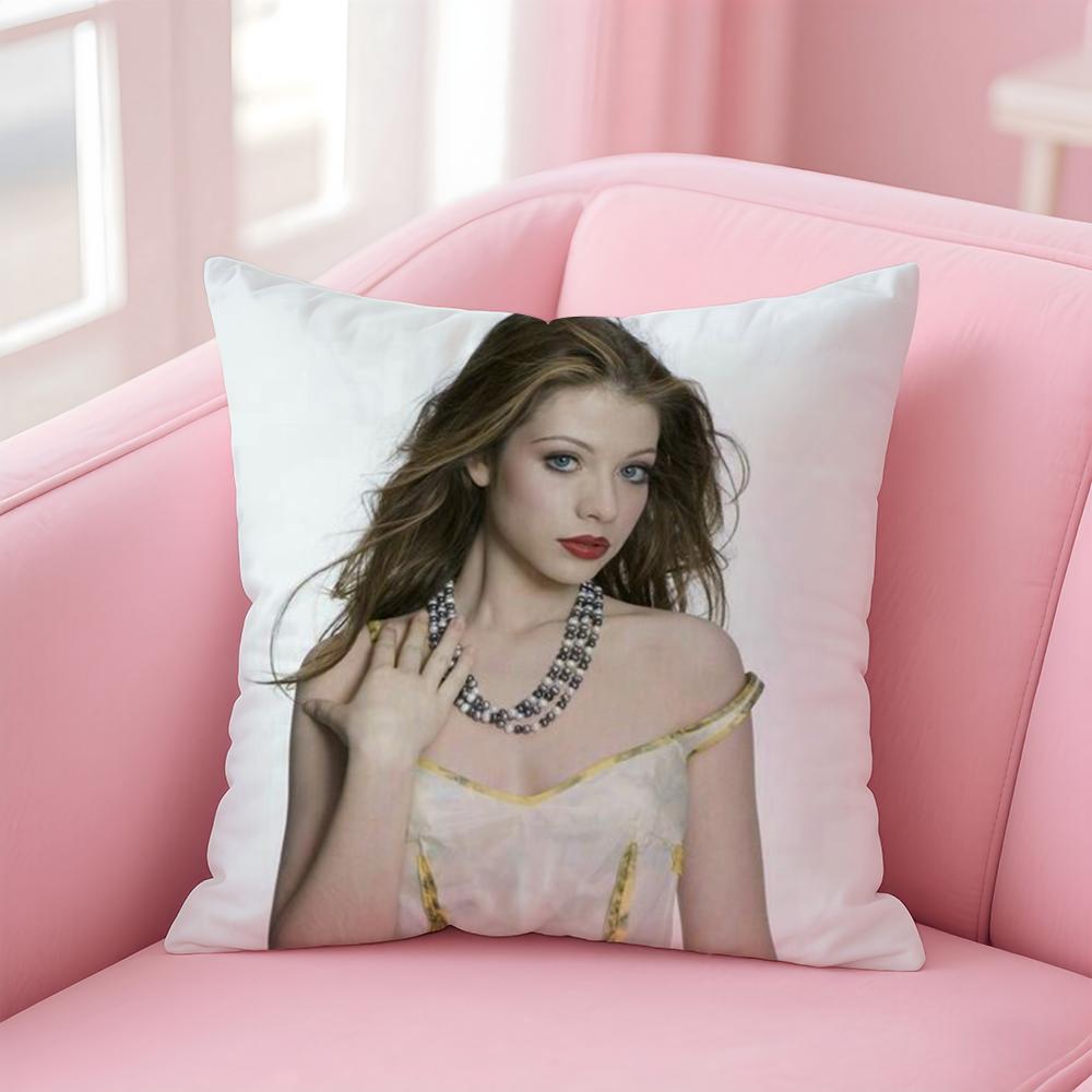 

M-Michelle T-Trachtenberg Cushion Cover Comfortable Reversible Pillow Cover Ideal for Car Sofa Bedroom & Beyond 20x20Inch
