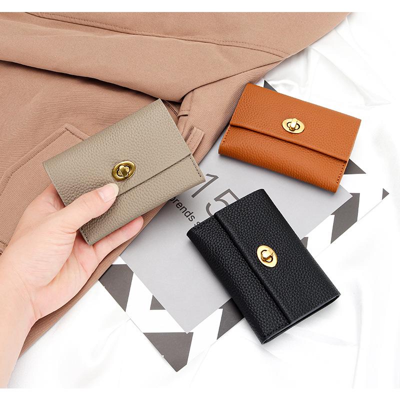 Genuine Leather Women's Coin Purse: Short, Exquisite, Multifunctional Card Holder, New 2025 Fashion