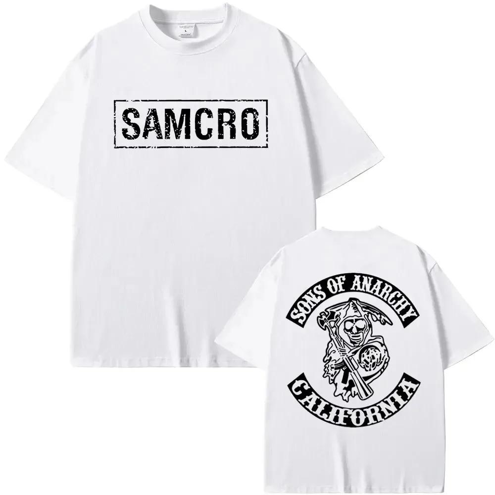 Sons of Anarchy SAMCRO Men Cotton T-shirt Luxury Brand Fashion Big Size Top Casual Short Sleeve Streetwear New Arrival Tee S-4XL