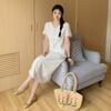Large Size Women's French Gentle Holiday Dress 2026 Summer Waist and Thin A-shaped Long Dress 264920