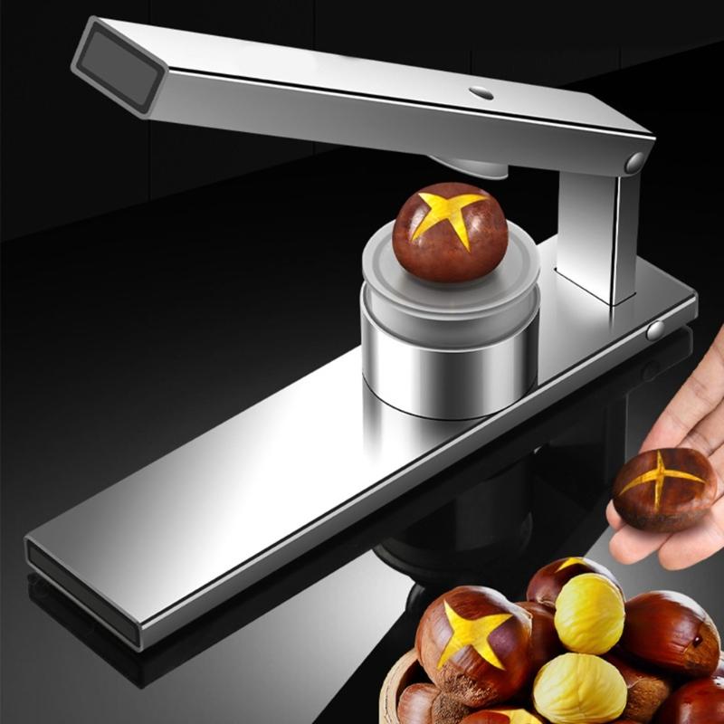 Durability 304 Stainless Steel Chestnut Opener Press Type Effortless Single Hand Use And Corrosion Resistance