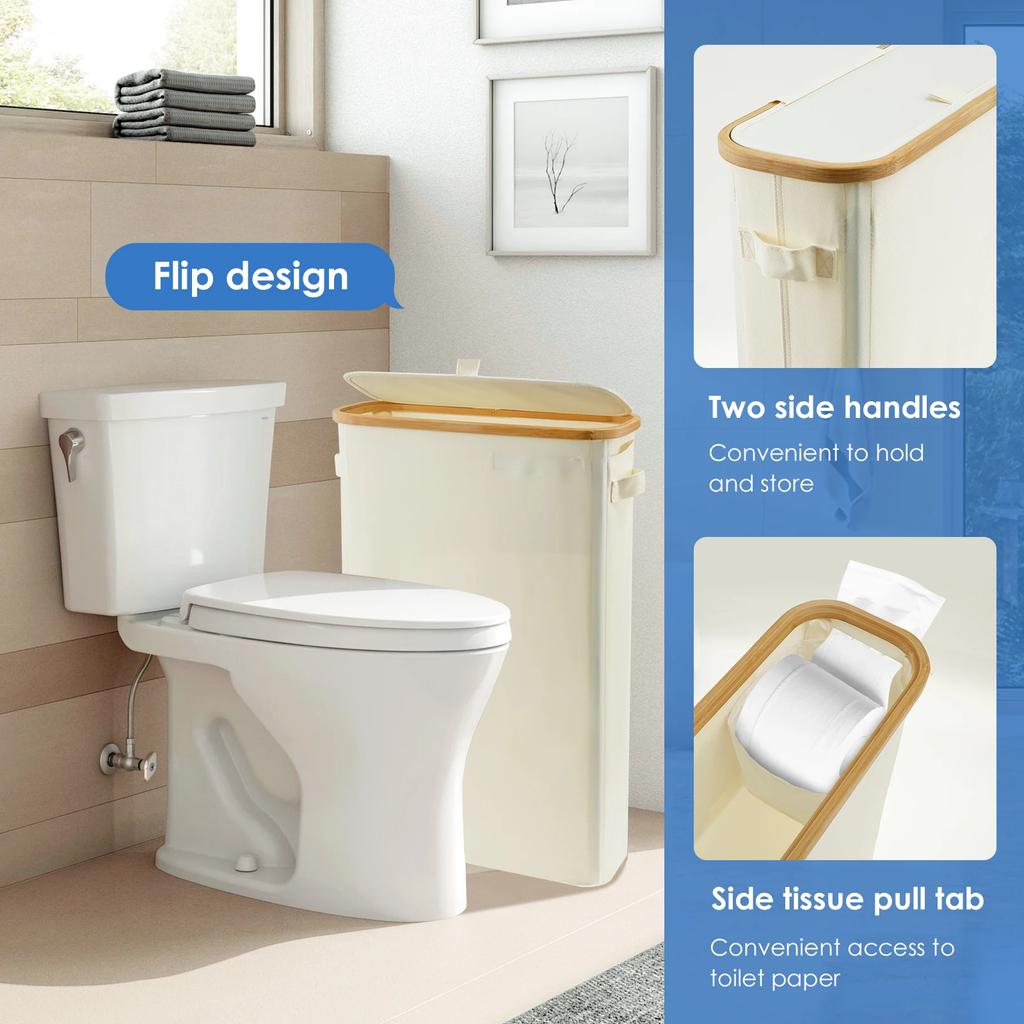 Foldable Toilet Paper Storage Basket With Lid Waterproof Oxford Cloth Toilet Paper Storage Organizer Toilet Tissue Storage Bin