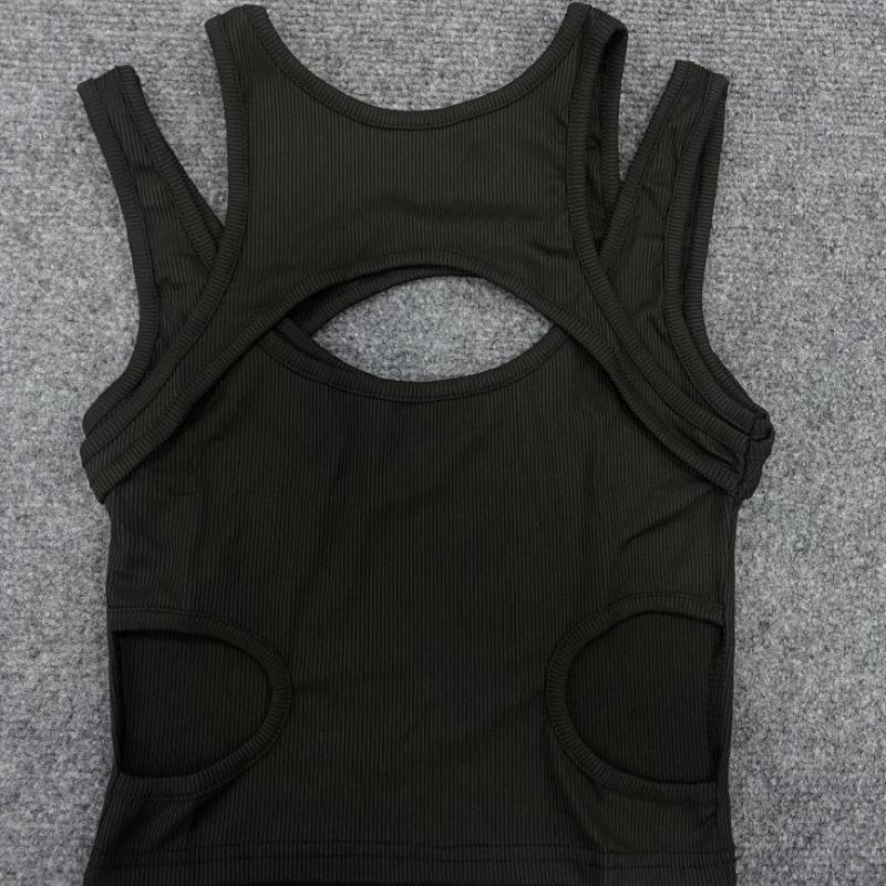 

Европейская и американская уличная мода сексуальные нерегулярные поддельные два открытых плеча камзол жилеты чёрный