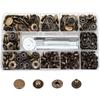 50Sets Metal Snap Fasteners Set 15mm Stainless Steel Snap Buttons with Setting Tool for Garments Repair Sewing Project