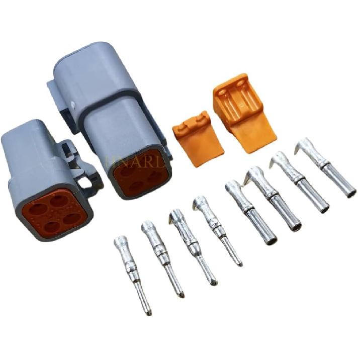4 Pin DTP Wire Connector DTP06-4S DTP04-4P Female And Male Waterproof Connectors Deutsch DTP 4 Way Gray Plug Electrical Connector