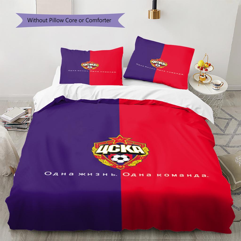 CSKA Moscow Pattern Bedding Set Quilt Cover Pillowcase Home Decor Gift (1 * duvet cover + 2 * pillowcase, without core)