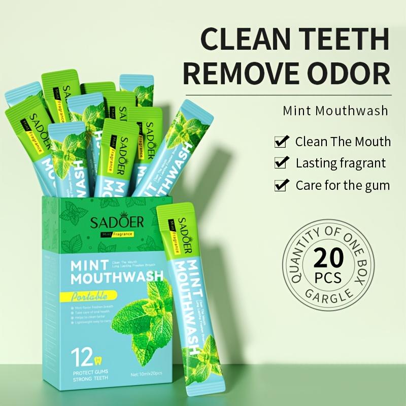 Mundspülung, praktisch und langanhaltend, hinterlässt einen erfrischenden Duft und erfrischt den Atem.