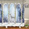 3D European Rural Town Flowers Landscape Printing Bathroom Waterproof Shower Curtain Polyester Curtain Home Decoration Curtain