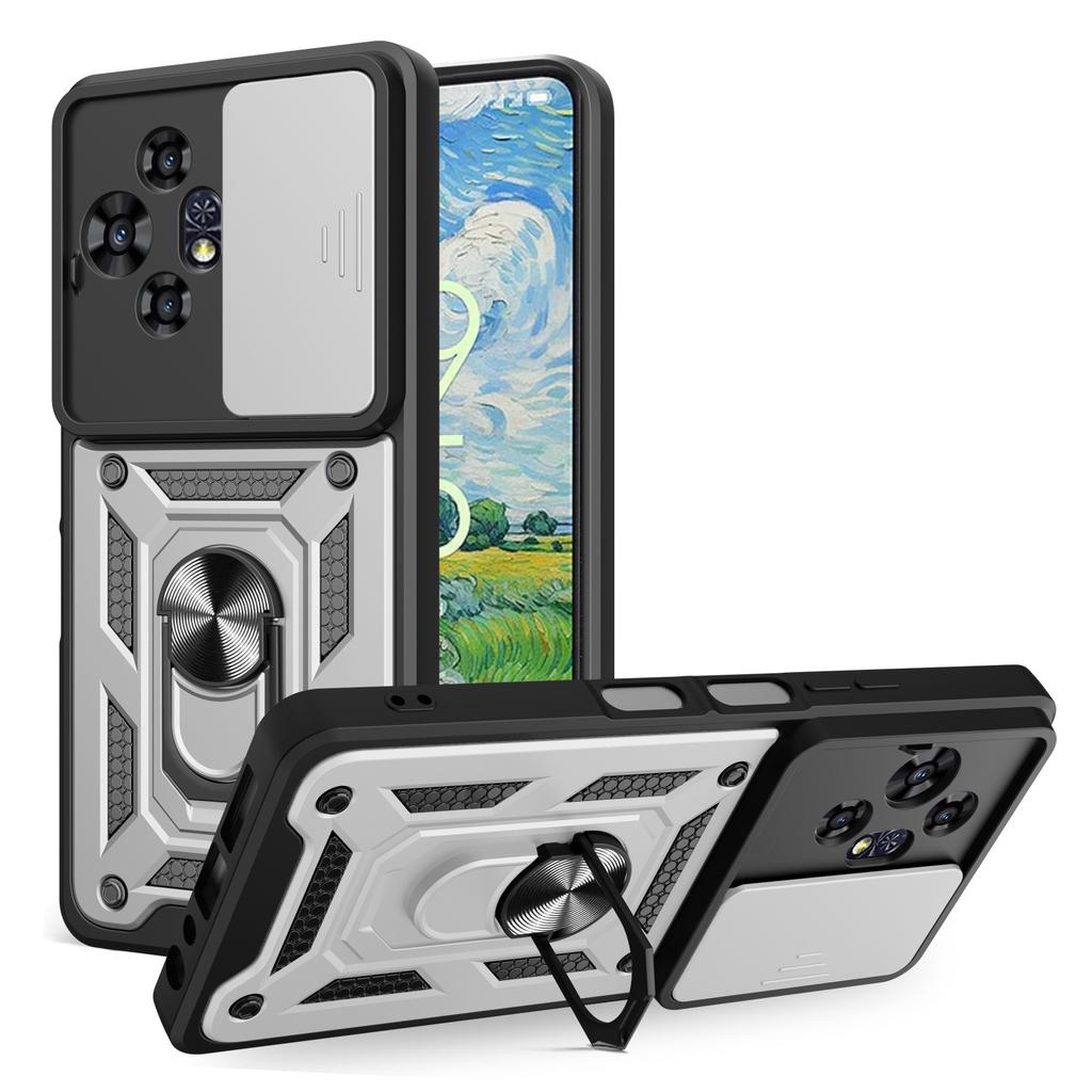 For TCL 50 Pro NxtPaper 5G Deksel med Skyvekamera-deksel PC+TPU Støtteben Telefondeksel