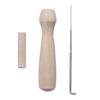 5 Pieces Wood Felting Handle Holder with Needles DIY Crafting Felt Needlework Tool Handicraft Accessory Professional
