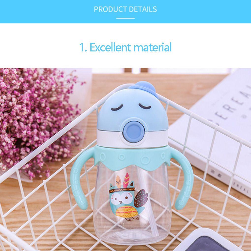 Toddler Baby Kid Infant Feeding Drinking Water Straw Bottle 350ml Water Cup