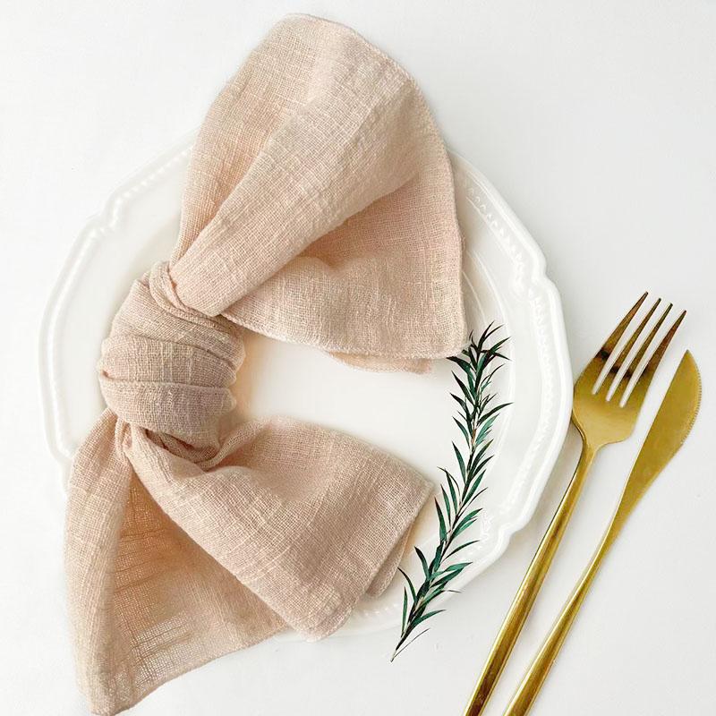 50pcs Cloth Napkins 100% Cotton  Gauze Fabric 30x30cm For Wedding Party Birthday Tea Towel Table Baby Shower Christmas Napkins