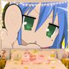 Lucky Star Anime Tapestry Wall Hanging for Bedroom Bedside Student Dorm Wall Decor