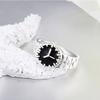 Adjustable Open Ring With Crystal-Embellished Watch Design Women Men Vintage Style Finger