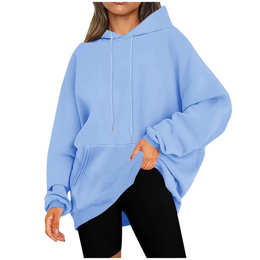 Damen Kapuzenpullover Übergroße Sweatshirts Langarm Casual Pullover Kapuzenpullover Tops