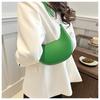 Trendige Minimalistische Rundnaht-Achseltasche aus Kunstleder Damen Hochwertige Einzel-Schulter-Handtasche