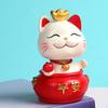Shaking Head Figurine Kitten Statue Feng Shui for Office Bedroom Birthday Decor