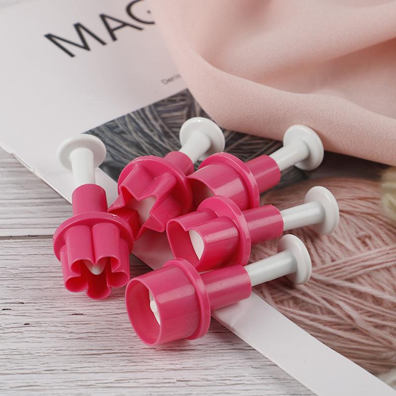 5Pcs Plastic Cookie Cutter Cake Mold Star Button Plum Heart Biscuit Sugarcraft