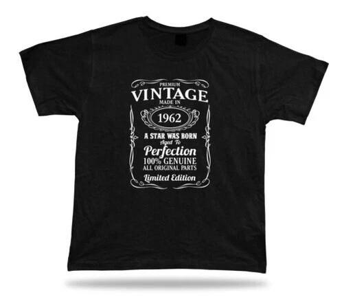 Printed T shirt tee star is born 1962 happy birthday present gift idea original