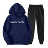Trendy Unisex Hooded Fleece Lined Sweatshirt Tracksuit